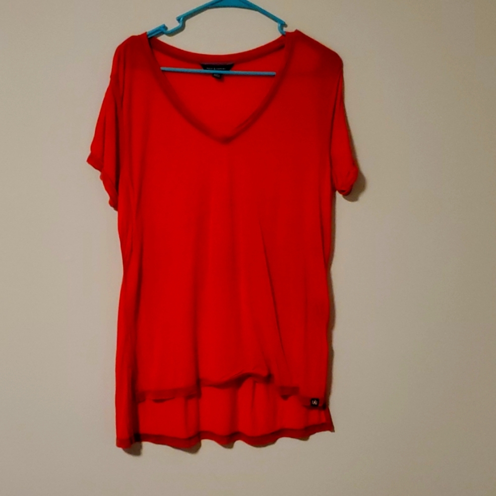 Rock & Republic red tee!  V neck size L!
